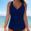 Damesbikinitop met V-hals, effen kleur, gewatteerd 1