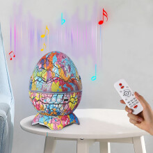 4-in-1 Dinosaur Egg Galaxy Projector with Remote, 14 Colors & Soothing Music – Compatible with Teens