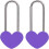 2 τεμάχια λουκέτο καρδιάς Love Lock, μωβ μονή κλειδαριά καρδιάς για ευχές για εραστές, 1