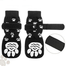 Pet Socks,4Pcs Dog Socks Super Soft Fastener Tape Non-Slip Breathable Decorative Cotton Medium Large Dogs Socks Paw Protector Pet Supplies