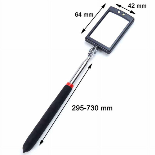 LED Inspection Mirror with Telescoping Handle 360