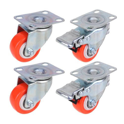 Rodas para Carrinhos, Metal Reforçado, 4 Peças, 2 Polegadas