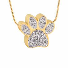 Paw Print Cremation Jewelry Urn Necklace for Ashes Memorial Ashes Necklace Memorial Keepsake for Dog/Cat Memorial Locket