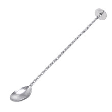 1Pc Silver Spiral Pattern Long Handle Stainless Steel Stirring Spoon For Bartending Mixologists 11Inch
