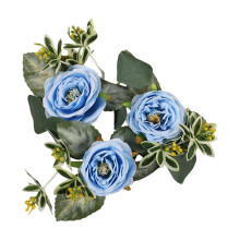 Couronne de roses artificielles de printemps/été pour table, bougeoir, mariage, accessoire photo – Compatible avec les tailles standard