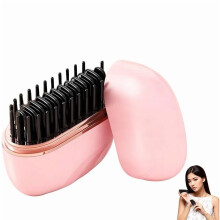 Mini Straightener, Rechargeable Portable Hair Straightener Brush,Fast Heating