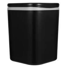 BESTONZON Small Plastic Trash Can with Lid Black for Bathroom Office Countertop Use