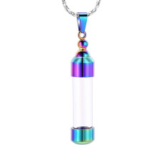 Glass Tube Cremation Urn Jewelry Ashes Holder Necklace Keepsake Memorial Pendant Including Box/Fill Kits