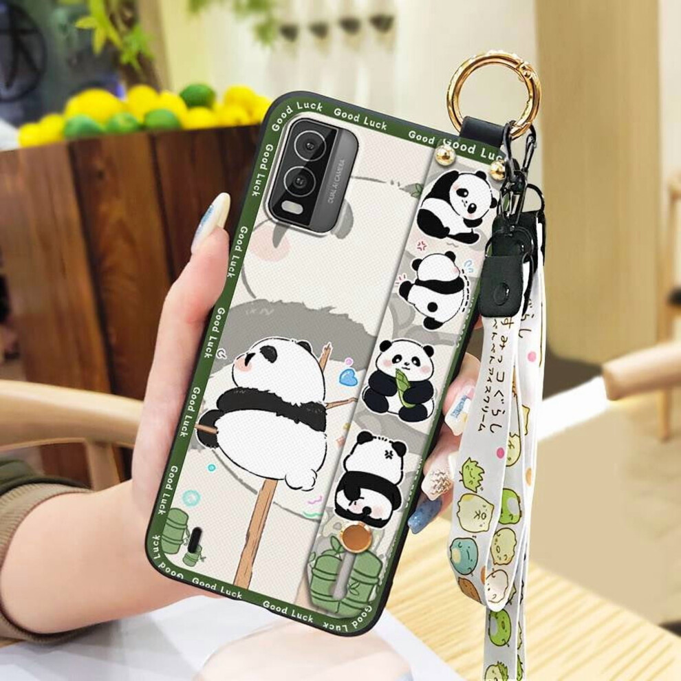 Nokia C210 Phone Case – Cartoon Panda Design, Waterproof, Dirt-Resistant, Soft Silicone With Ring Kickstand & Wrist Strap 9422877006823