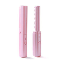 Electric Straight Brush with Ceramic Keratin Coating, 3-Gear Temperature Adjustment, Anti-Scald Design for Various Hair Types