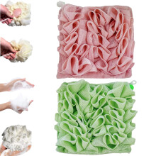 Washcloth Loofah Combo, 2 in 1 Bath Loofah Sponge,Loofah Washcloth, Washcloth Loofah,The Soft Loofah and Washcloth