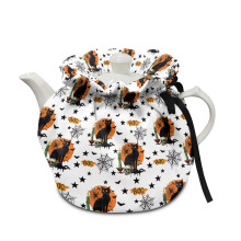 Halloween Black Cat Tea Cosy for Small Teapot – Elastic Band, Drawstring, Stain Resistant, Pilling-Resistant, Happy Halloween Decor