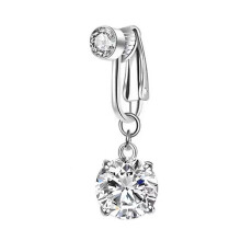 Stylish Zirconia No Piercing Belly Button Clip Easy to Wear Navel Rings Adjustable Comfortable Coppers Body Jewelry