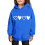 Felpa con cappuccio blu per bambini, in pile foderata in sherpa, taglia oversize 1