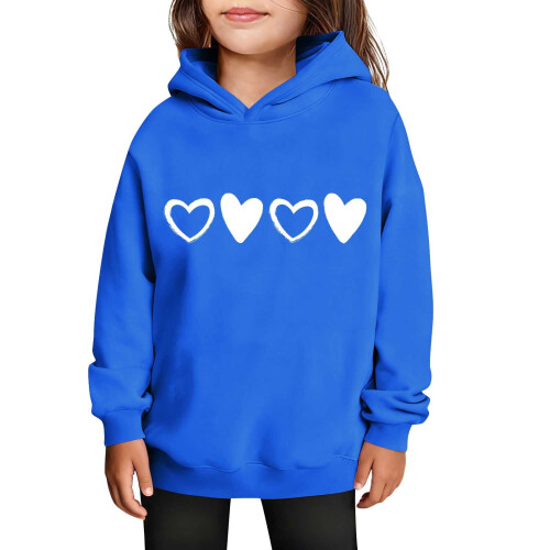 Felpa con cappuccio blu per bambini, in pile foderata in sherpa, taglia oversize