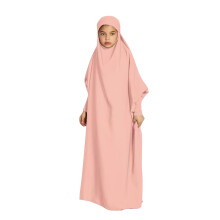 Ramadan Dress for Girls Hooded Bat Sleeve Panel Design