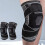 Fascia di supporto per ginocchio regolabile e traspirante, nera, modello M1PC 1