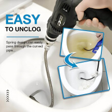 XiYing Drill Spring Pipe Dredging Tool, Sewer Cleaner Drain Snake for Sink/Toilet/Shower Clogs – Includes 1 Head Spring & 1 Drill Connector,