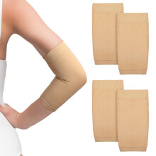 2 Pairs Tattoo Cover up Sleeve Forearm Arm Sleeves for Women Men Compression Tattoo Upper Arm Cover(Nude)