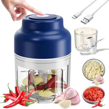Electric Garlic Chopper with Stainless Steel Blades, 8.5 oz