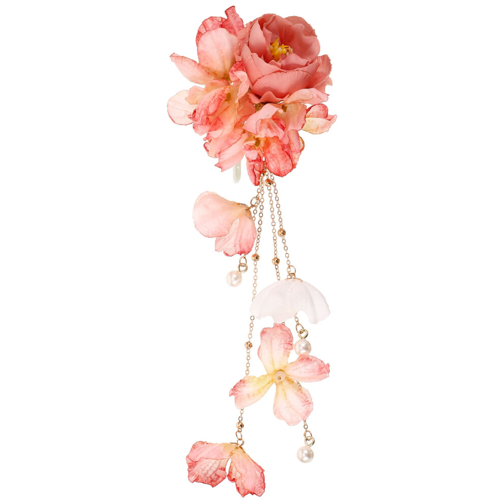 Flower Tassel Hair Clip Chinese Style Bridal Headpiece