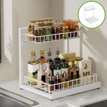Cabinet Organizer & Kitchen Storage Rack – Portable Countertop Spice Shelf, Compatible with Small Spaces