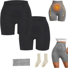Viresta Shaping Shorts, Viresta High-Waist Tummy Control Shaping Shorts for Daily Wear, Yoga and Work-2PCS*Black||XL