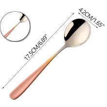 Soup Spoon, Stainless Steel Table Spoon, Round Dessert Spoons, Dinner Spoon for Cereal, Porridge, Yogurt, Dishwasher Safe