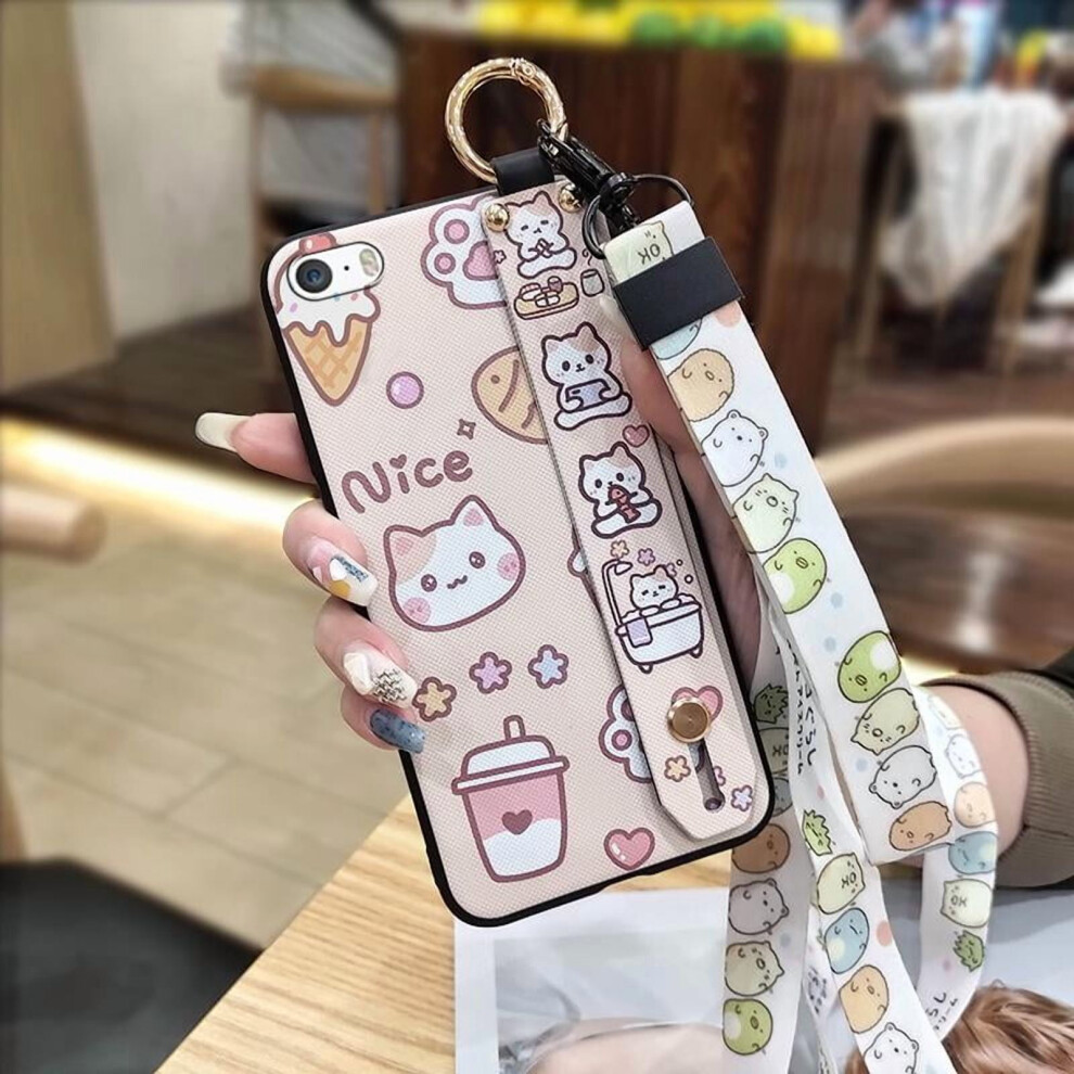 Iphone 5/5S/Se Silicone Case With Wrist Strap Waterproof 9087558977351