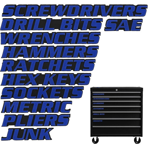 Magnetic Toolbox Labels 3D Printed Reusable 12 Pack