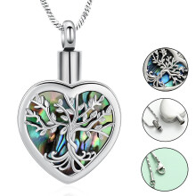 Tree of Life Necklace for Women Men Family Tree Necklace Dainty Pendant Abalone shell Cremation Jewelry for Human / Pet Memorial Ashes Pendant