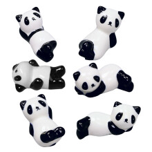 6pcs Cute Ceramic Panda Chopstick Rest Holder Rack Stand Watercolor Brush Pen Holder for Chopsticks