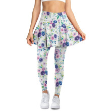 Women's Skirted Leggings Rose Violet Pink Blue L