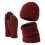 Set composto da sciarpa, cappello e guanti in lana, caldo e spesso, tre pezzi. 1
