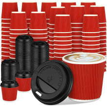 Espresso Cups with Lids 4 oz 50 pcs Ripple Insulated