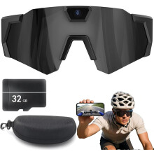 4K HD POV Baseball Glasses with Camera, Lightweight Sports Recording Sunglasses Compatible with Action Audio