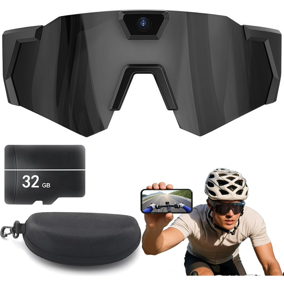 4K Hd Pov Baseball Glasses With Camera, Lightweight Sports Recording Sunglasses Compatible With Action Audio 9422877523306