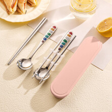 Stainless Steel Portable Cutlery Set with Storage Box – Spoon, Fork, Chopsticks for Camping, Office & School – Compatible with Outdoor Use