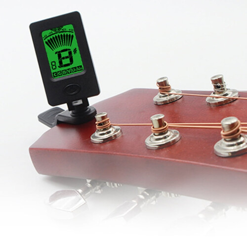 ROCKROK Gitarrstämapparat Clip-On, Digital Gitarrstämapparat med LCD-skärm för Gitarr, Bas 1
