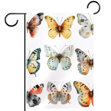 Butterflies Garden Flag Double-Sided 12x18 Inch Waterproof