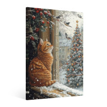 Vintage Christmas Wall Art Print – Framed Retro Holiday Decor for Living Room, Kitchen, Bedroom & Bathroom