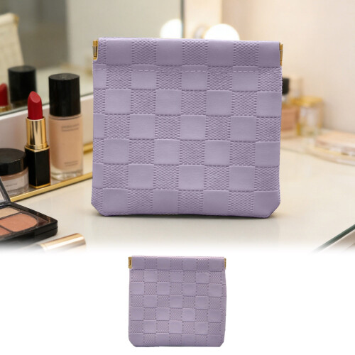 Bolsa organizadora de couro impermeável, 1 unidade, 11,4 x 11,9 cm (4,5 x 4,7 polegadas).