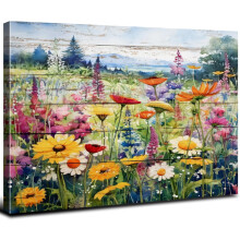 Tableau paysage de montagne, 30 x 40 cm