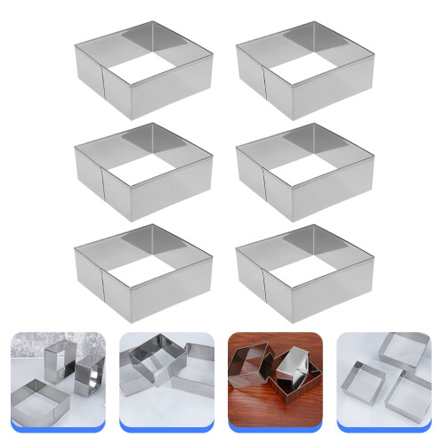 Square Biscuit Cutters Stainless Steel 6Pcs 7.7X7.7X3.5In