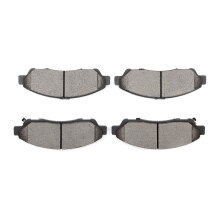 4pcs Front Disc Brake Pad Set – Semi-Metallic, Low-Ceramic, Slotted, Thermal-Scorched, Compatible with Acura MDX/RLX/ZDX & Honda Pilot