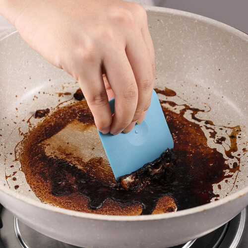 Pan Scraper Tool Set – Polycarbonate Dish & Skillet Scraper, Grease Cleaner, 1PC, Compatible with All Cookware