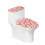 Conjunto de capas de assento sanitário com estampa de morangos e estrelas, elásticas. 1