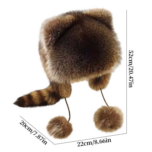 Raccoon Hat for Babies Winter Ear Protection Soft Warm 1
