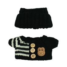 Soft Plush Doll Winter Outfit Set with Knit Hat and