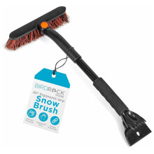 Cepillo para nieve con rascador de hielo, 20 pulgadas, cerdas de 9,5 pulgadas de ancho.